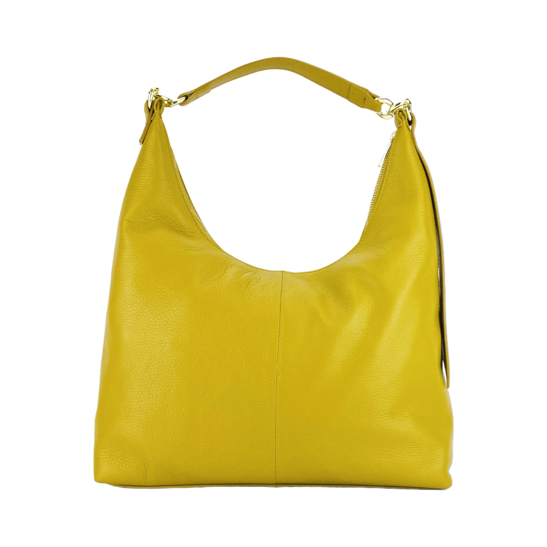 RB1017AR | Luna Morbida – The Soft Curve Shoulder Bag - Mustard- Dimensioni: cm 36 x 40 x 13-2
