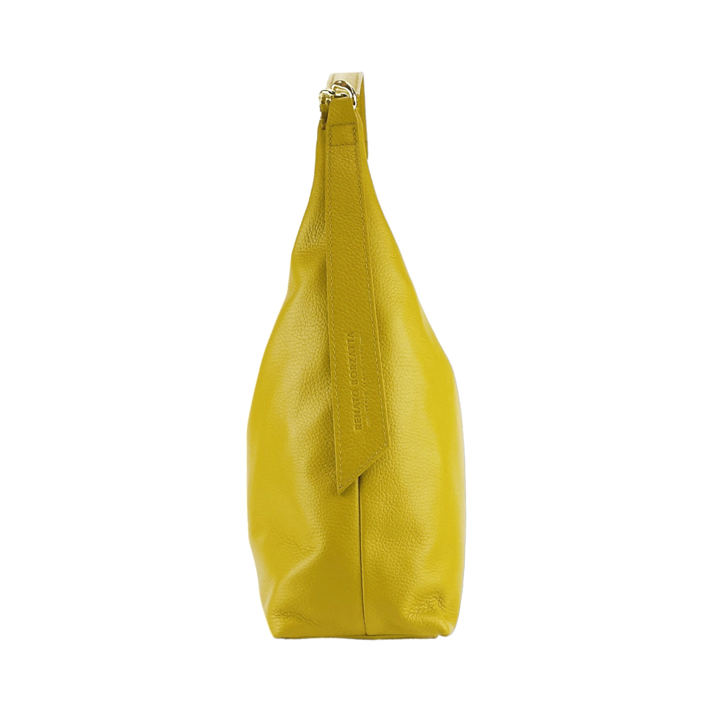 RB1017AR | Luna Morbida – The Soft Curve Shoulder Bag - Mustard- Dimensioni: cm 36 x 40 x 13-3