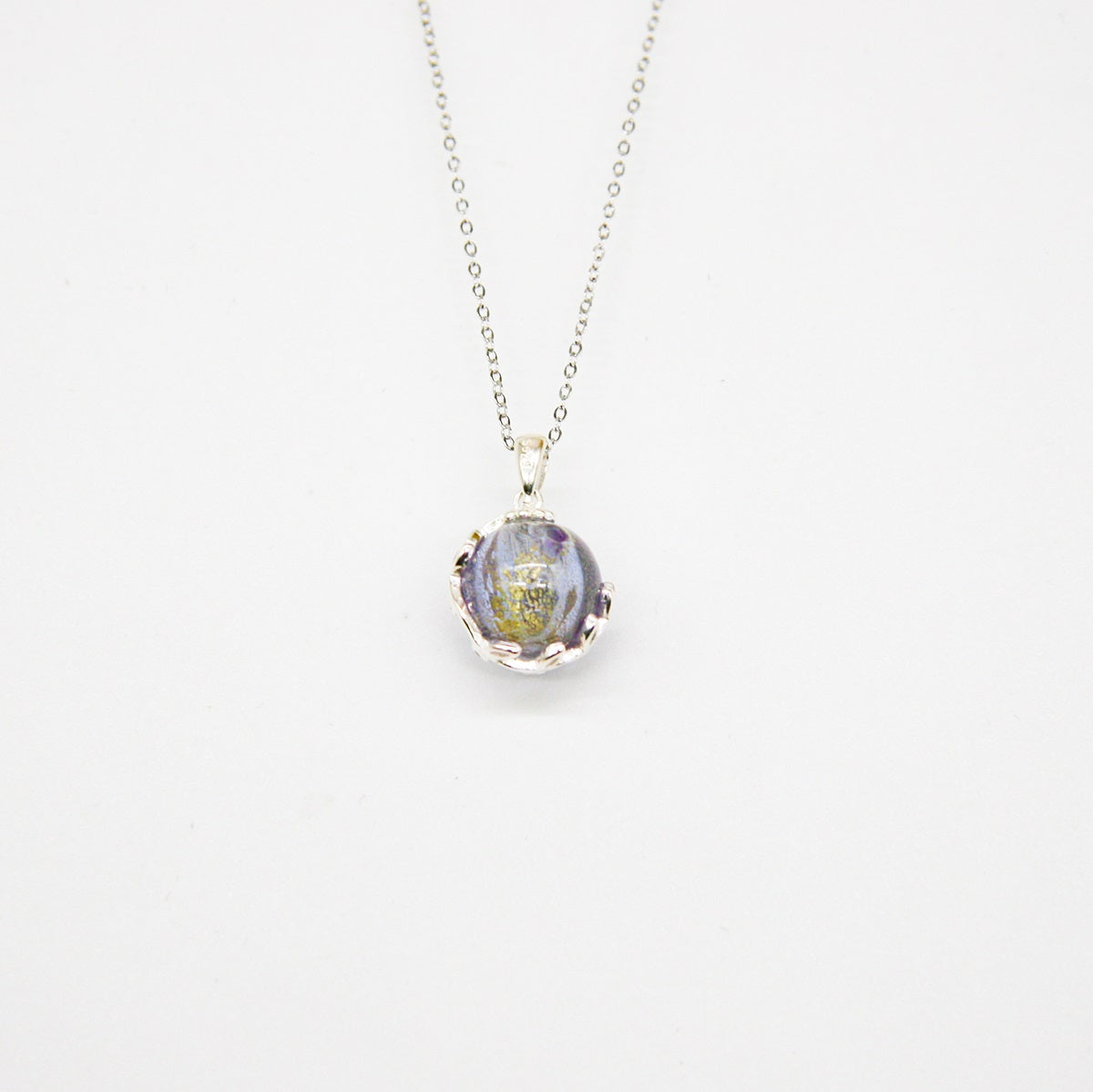 Planet Aroma Necklace – Purple Lavender with Golden Flakes