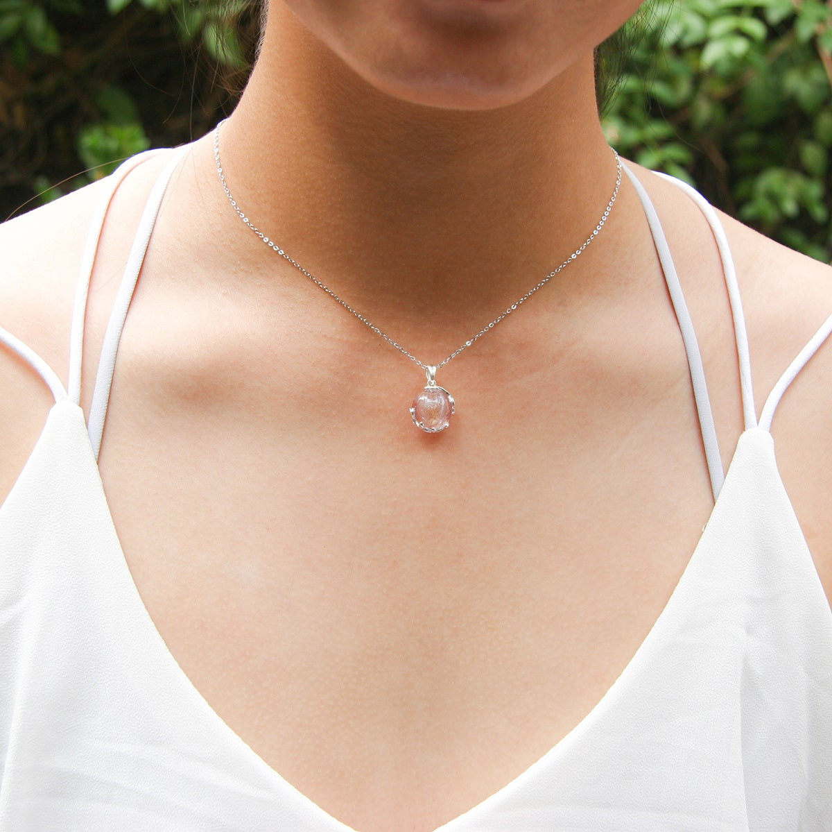 Planet Aroma Necklace – Purple Lavender with Golden Flakes