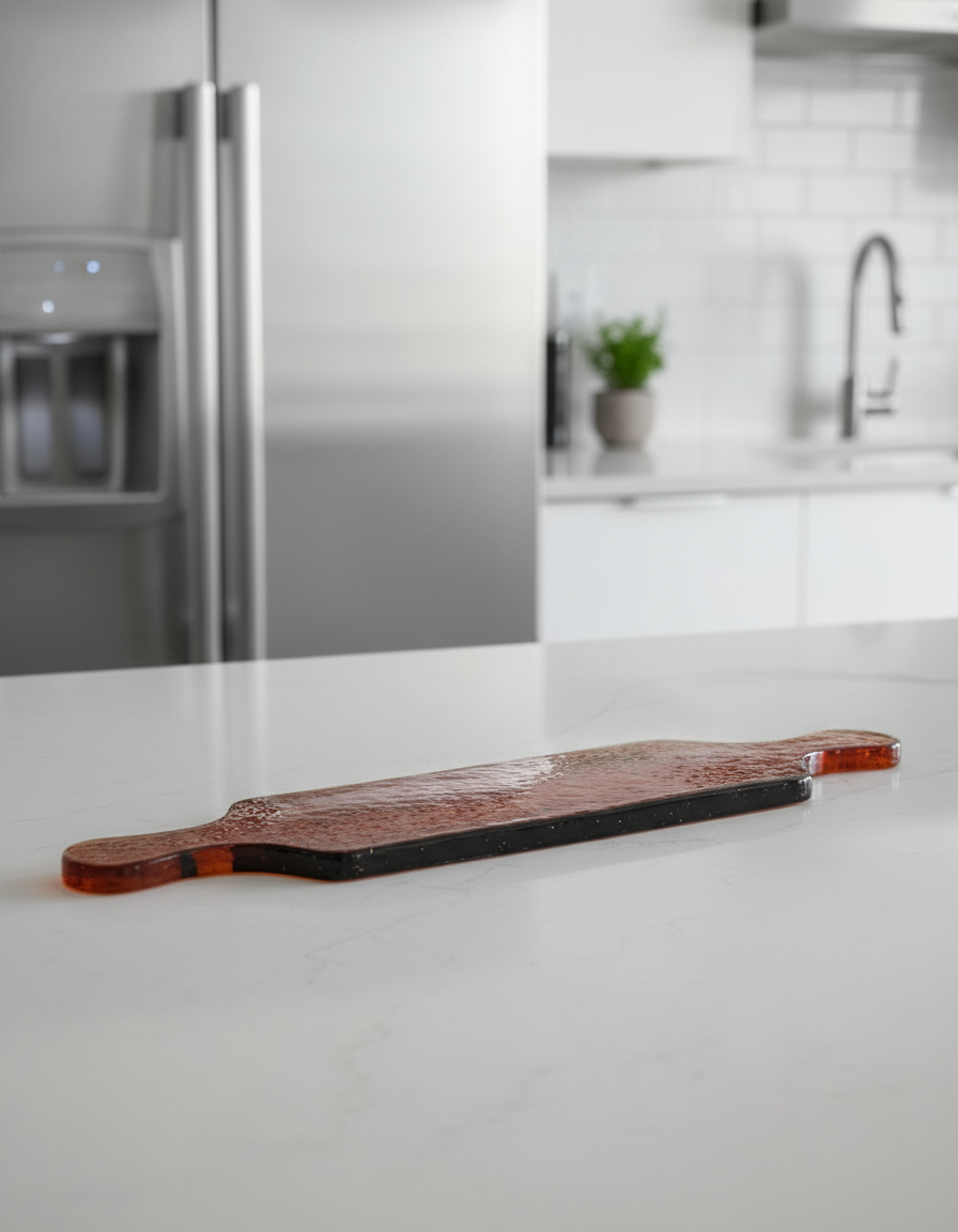 Marelle Hammered Glass Serving Board - Long