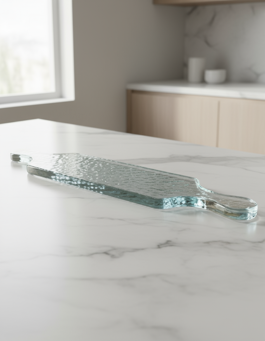 Marelle Hammered Glass Serving Board - Long