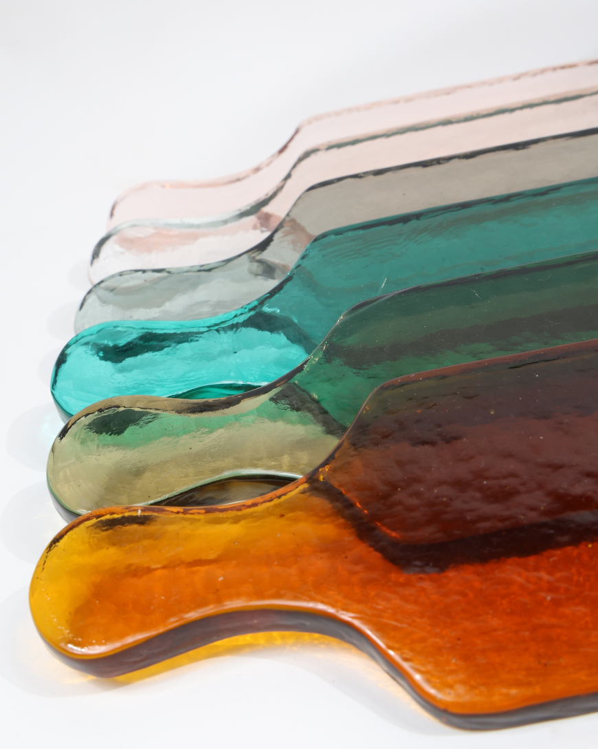 Marelle Hammered Glass Serving Board - Long