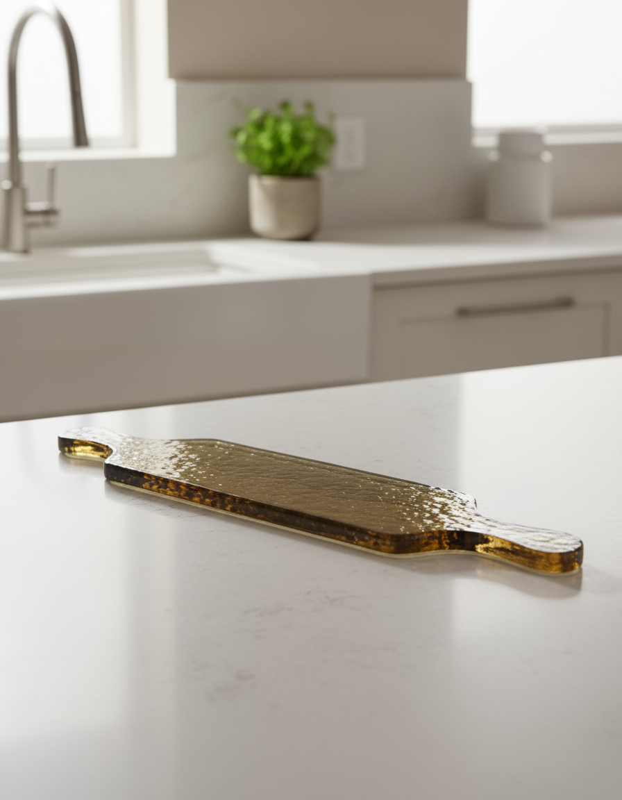 Marelle Hammered Glass Serving Board - Long