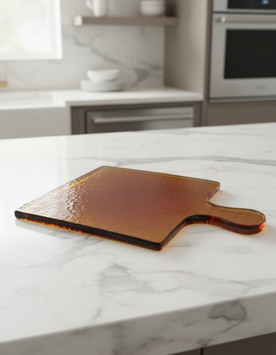 Marelle Hammered Glass Serving Board - Square