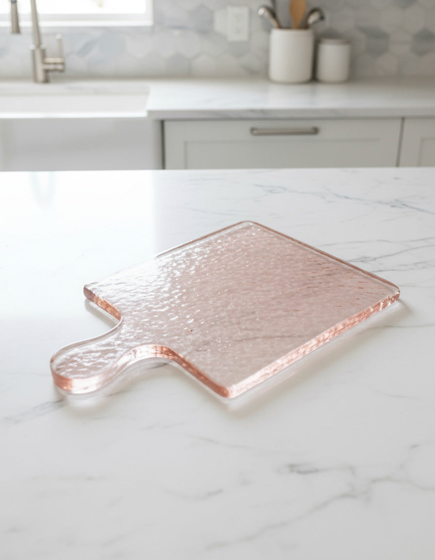 Marelle Hammered Glass Serving Board - Square