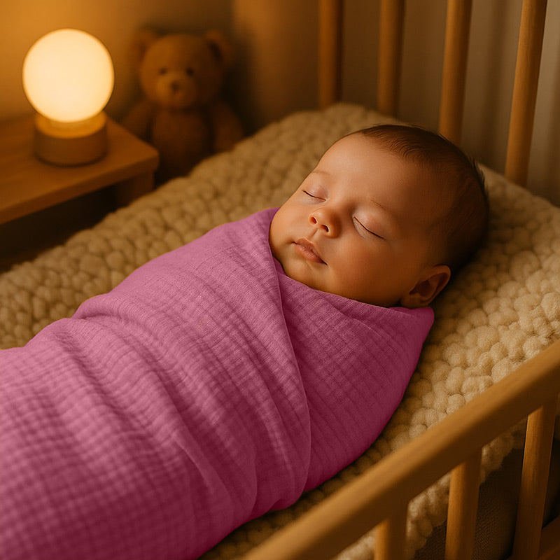 GOTS emmaillotage maxi langes rose coton bio papate