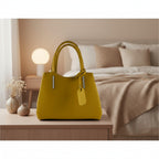 RB1004R | Milano Leather Handbag – Elegant, Organised & Versatile - Mustard- Colore Senape - Dimensioni: cm 33 x 25 x 15 + Manici 13 cm-0