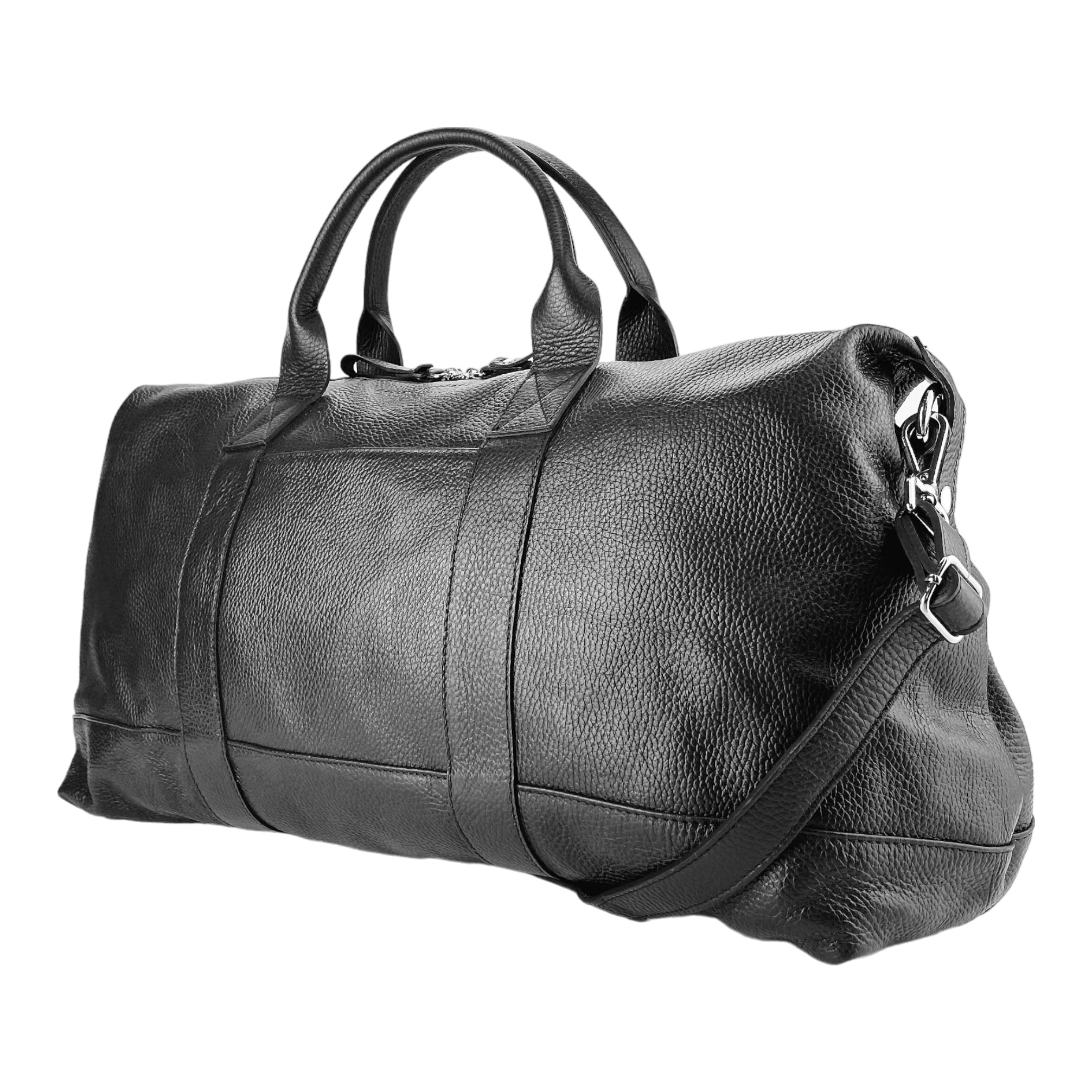 RB1029A | Nero Viaggio – Italian Leather Travel Bag – Black- Colore Nero - Dimensioni: cm 57 x 26 x 24-4