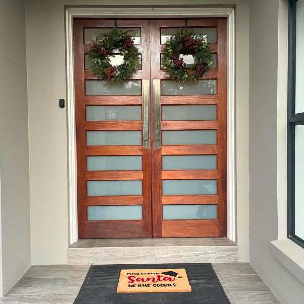 Please stop here Santa, We have cookies doormat