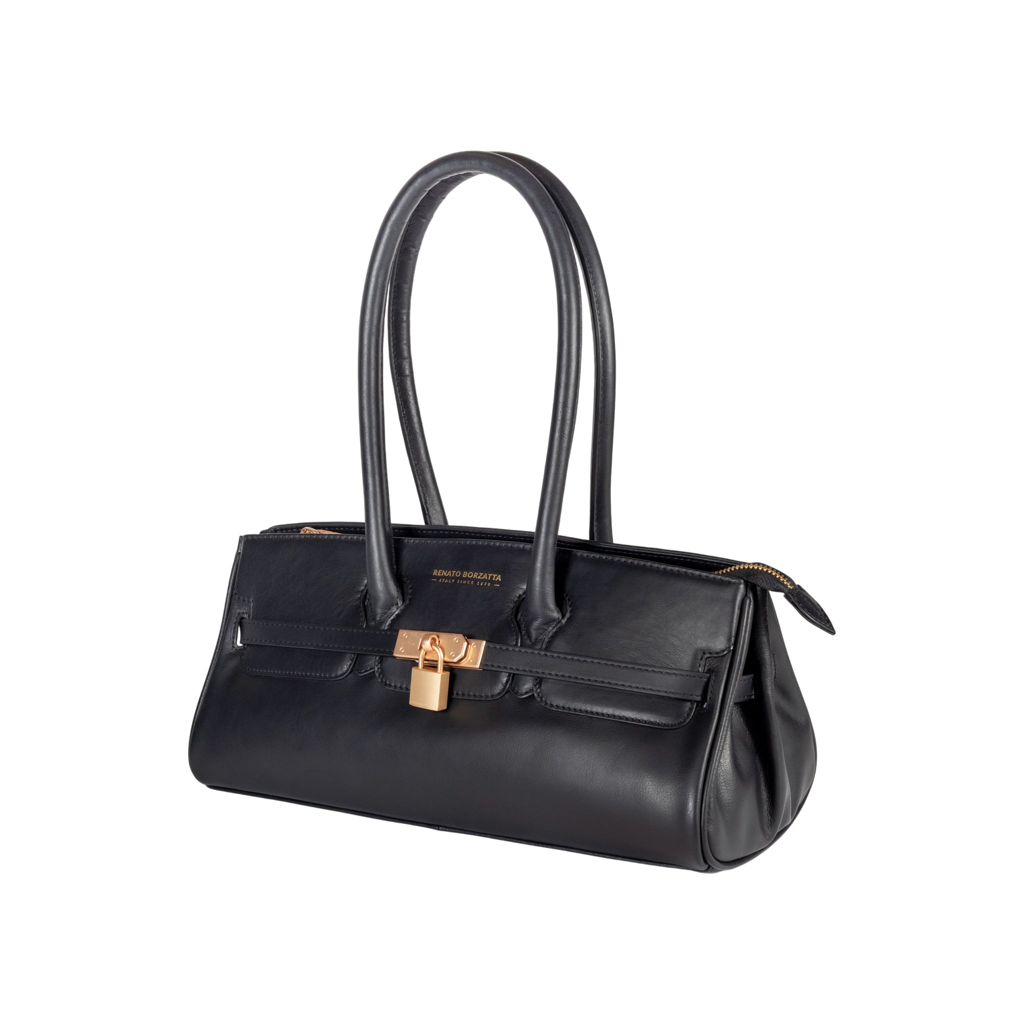 Arianna Leather Shoulder Bag - Black