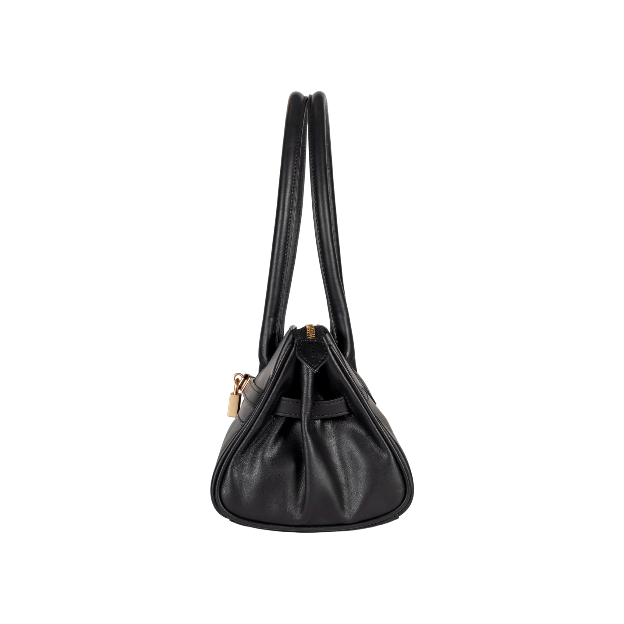 Arianna Leather Shoulder Bag - Black