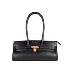 Arianna Leather Shoulder Bag - Black