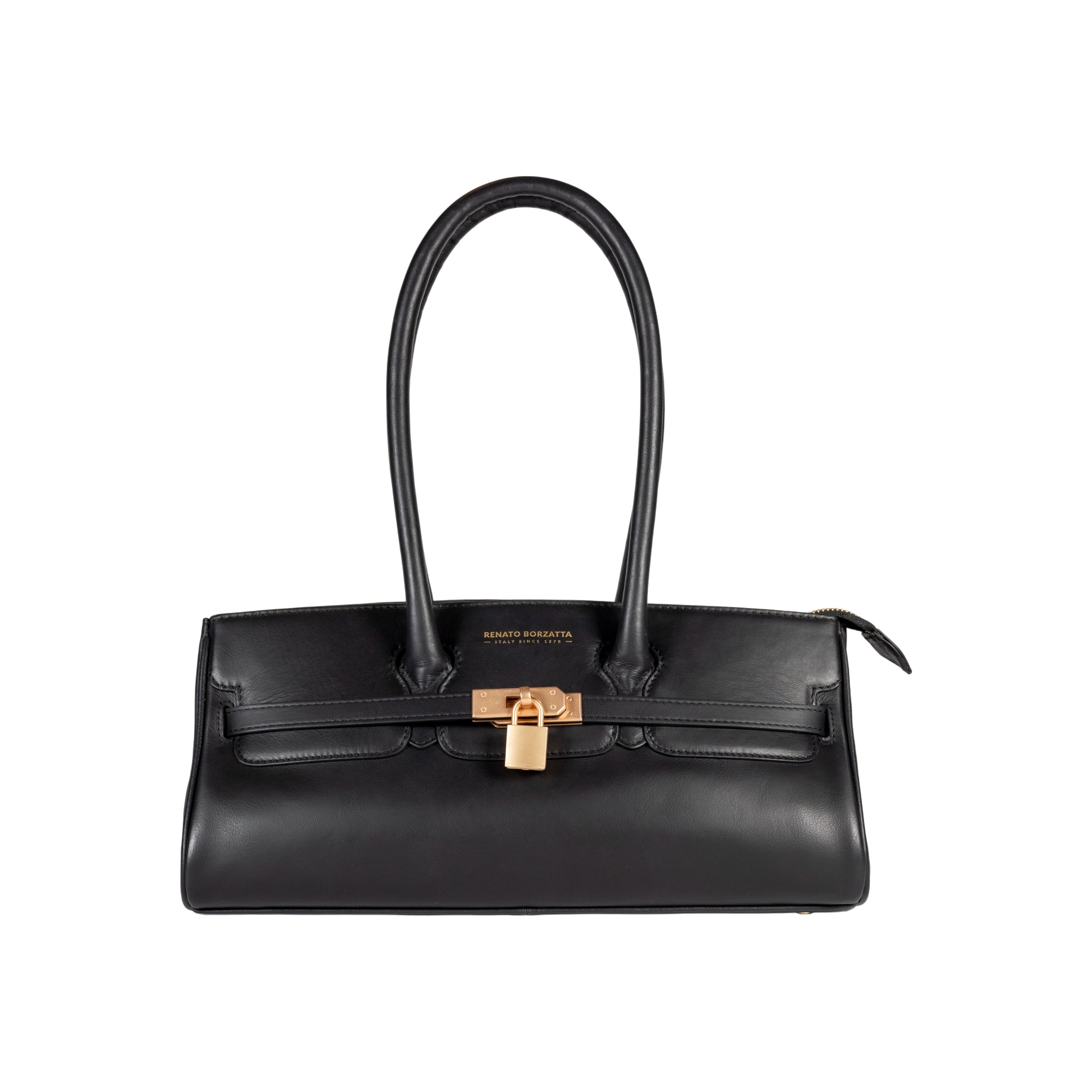 Arianna Leather Shoulder Bag - Black