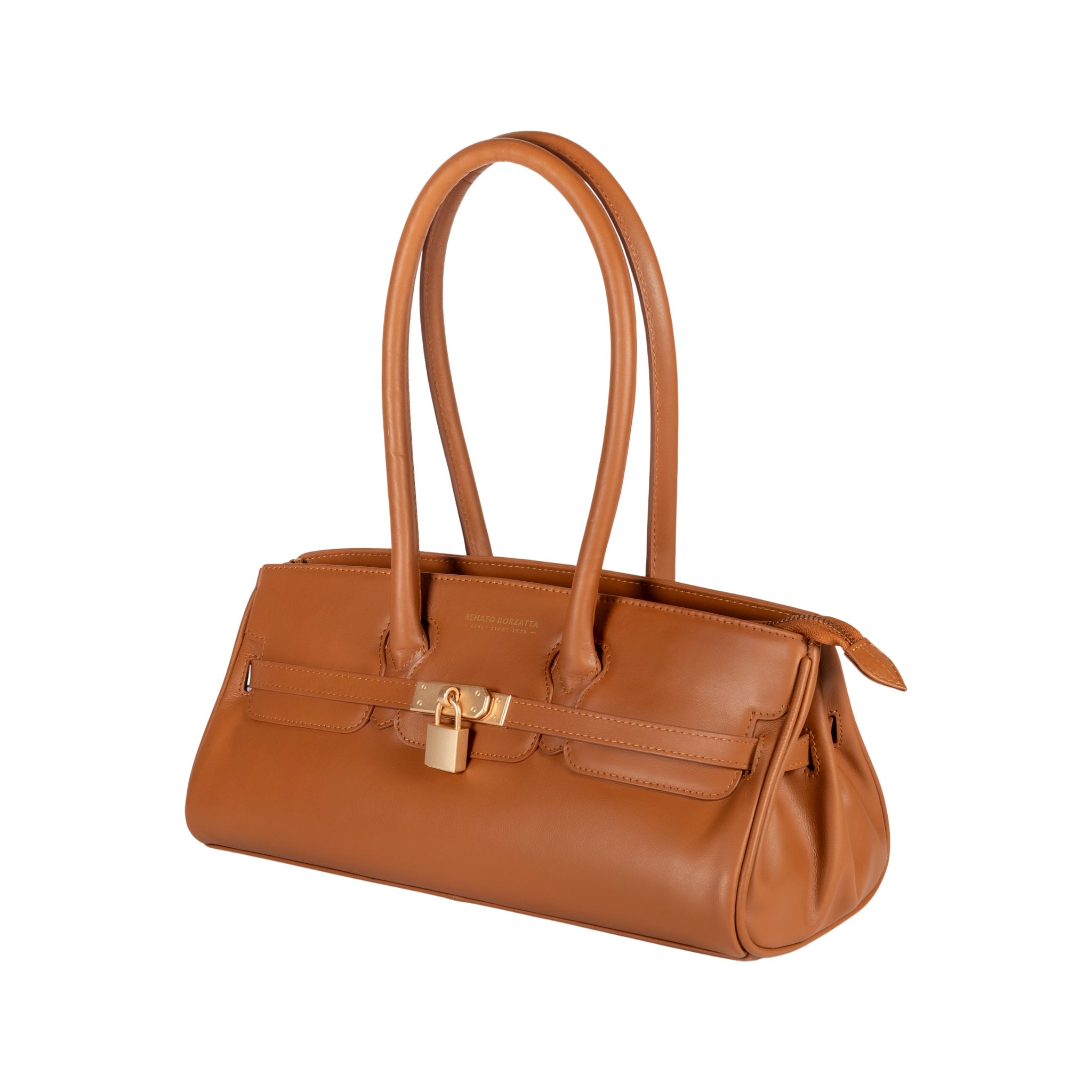 Arianna Leather Shoulder Bag - Cognac