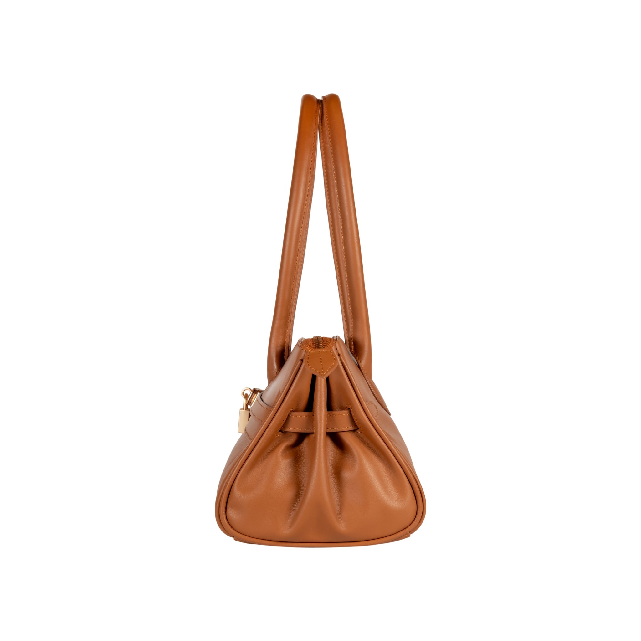 Arianna Leather Shoulder Bag - Cognac