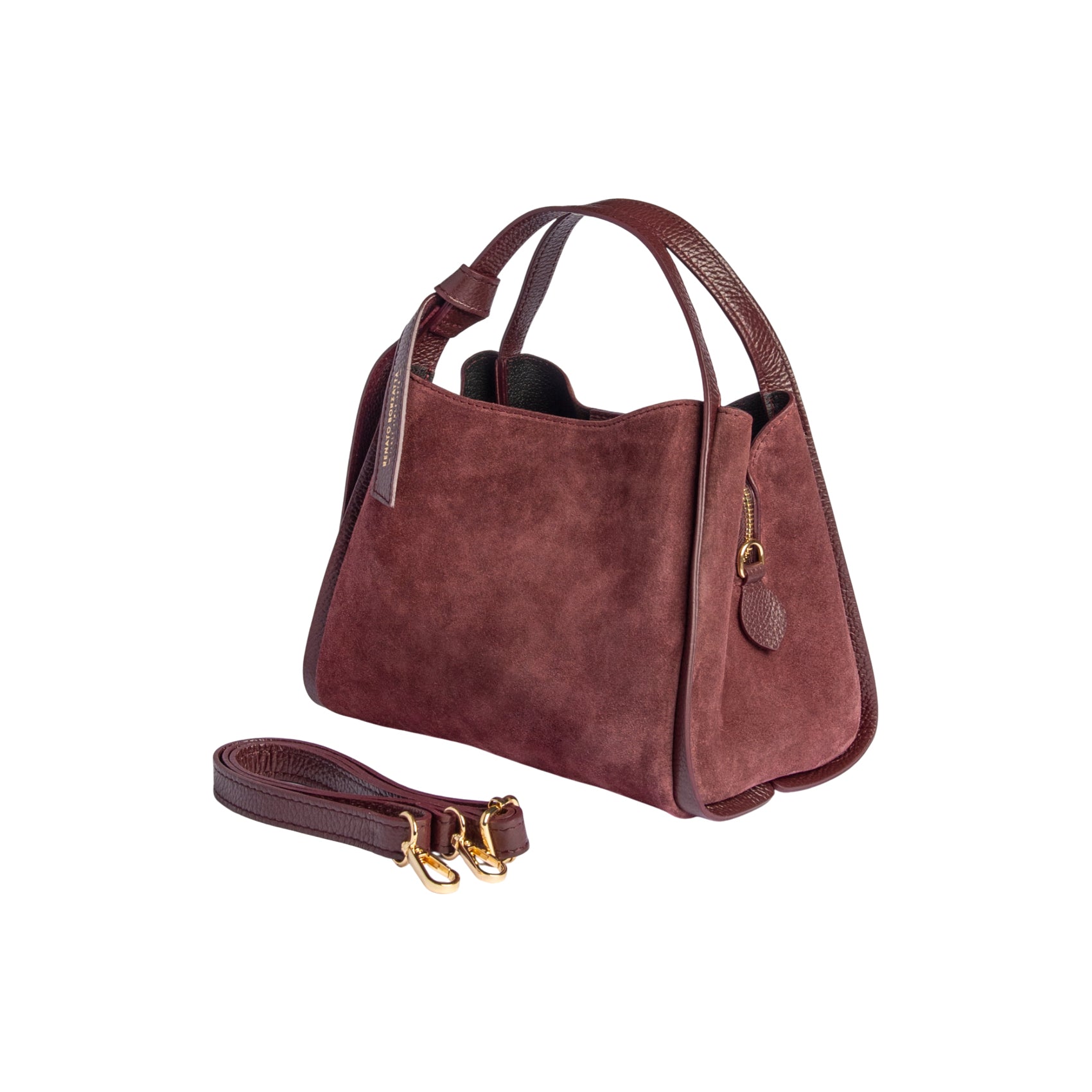 ALICE Bordeaux Suede Handbag