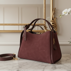 ALICE Bordeaux Suede Handbag