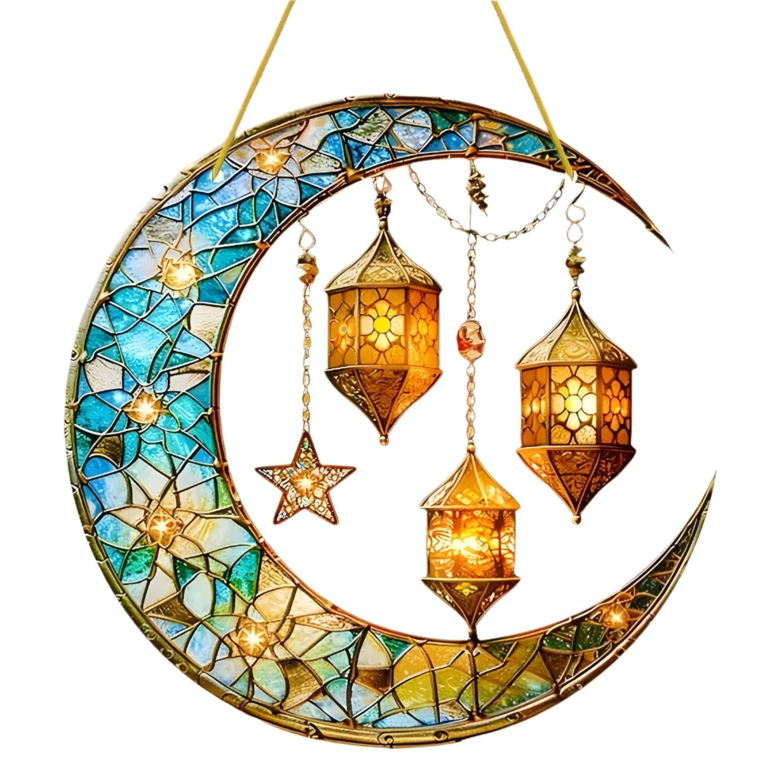 2D Flat Acrylic Ramadan Sun Catcher Hanging Ornament-0