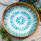 Ripple – Rattan & Mother of Pearl Serving Tray - Multiple Sizes