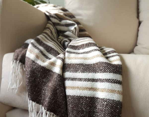 Richmond Recycled Wool Throw - Tan