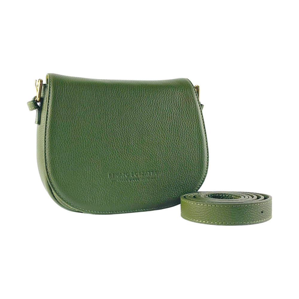 RB1002E | Serena_Italian_Leather_Shoulder_Bag_Antique_Green_- Dimensioni: cm 26 x 20 x 10-0