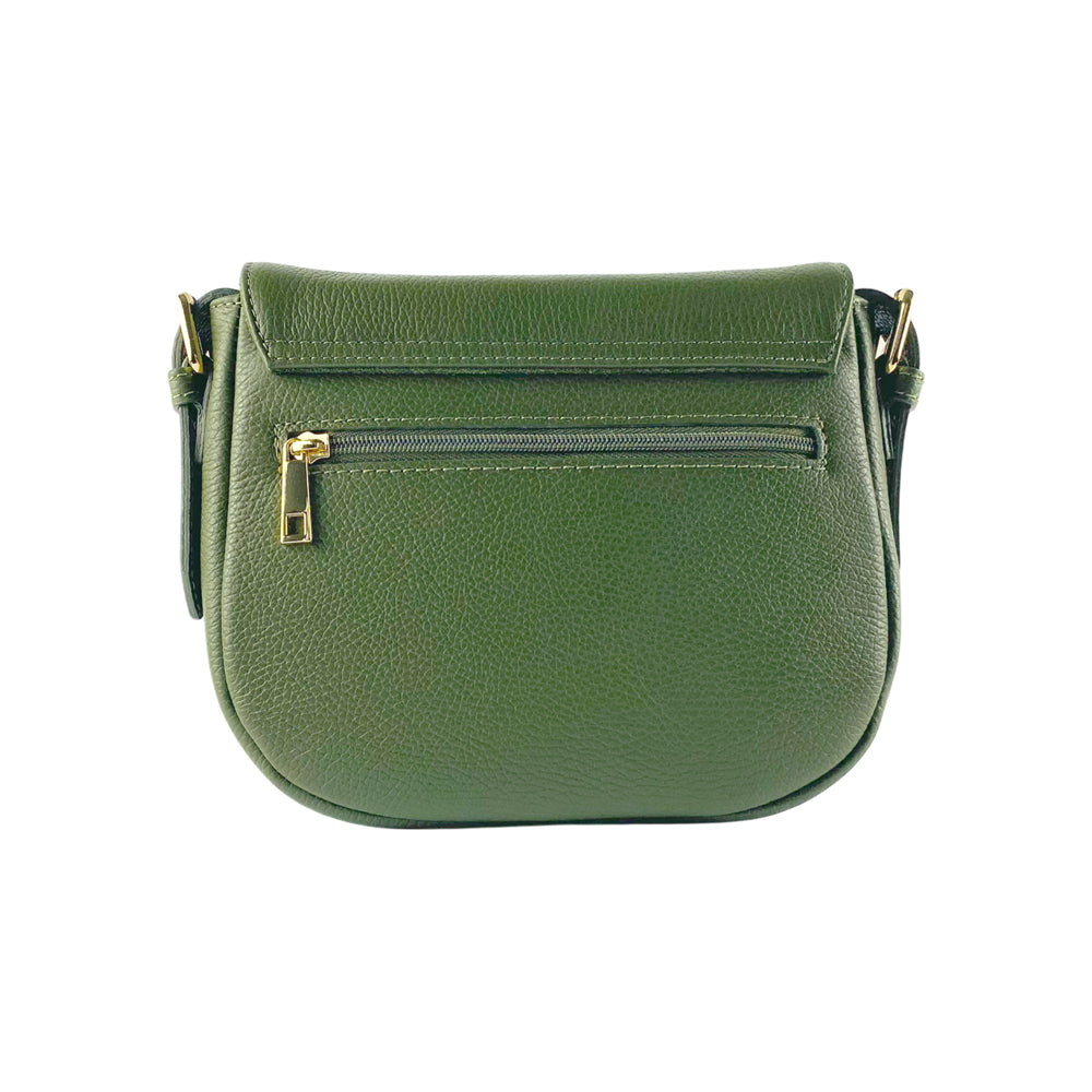 RB1002E | Serena_Italian_Leather_Shoulder_Bag_Antique_Green_ - Dimensioni: cm 26 x 20 x 10-1