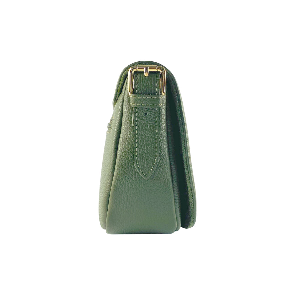 RB1002E | BSerena_Italian_Leather_Shoulder_Bag_Antique_Green_ - Dimensioni: cm 26 x 20 x 10-3
