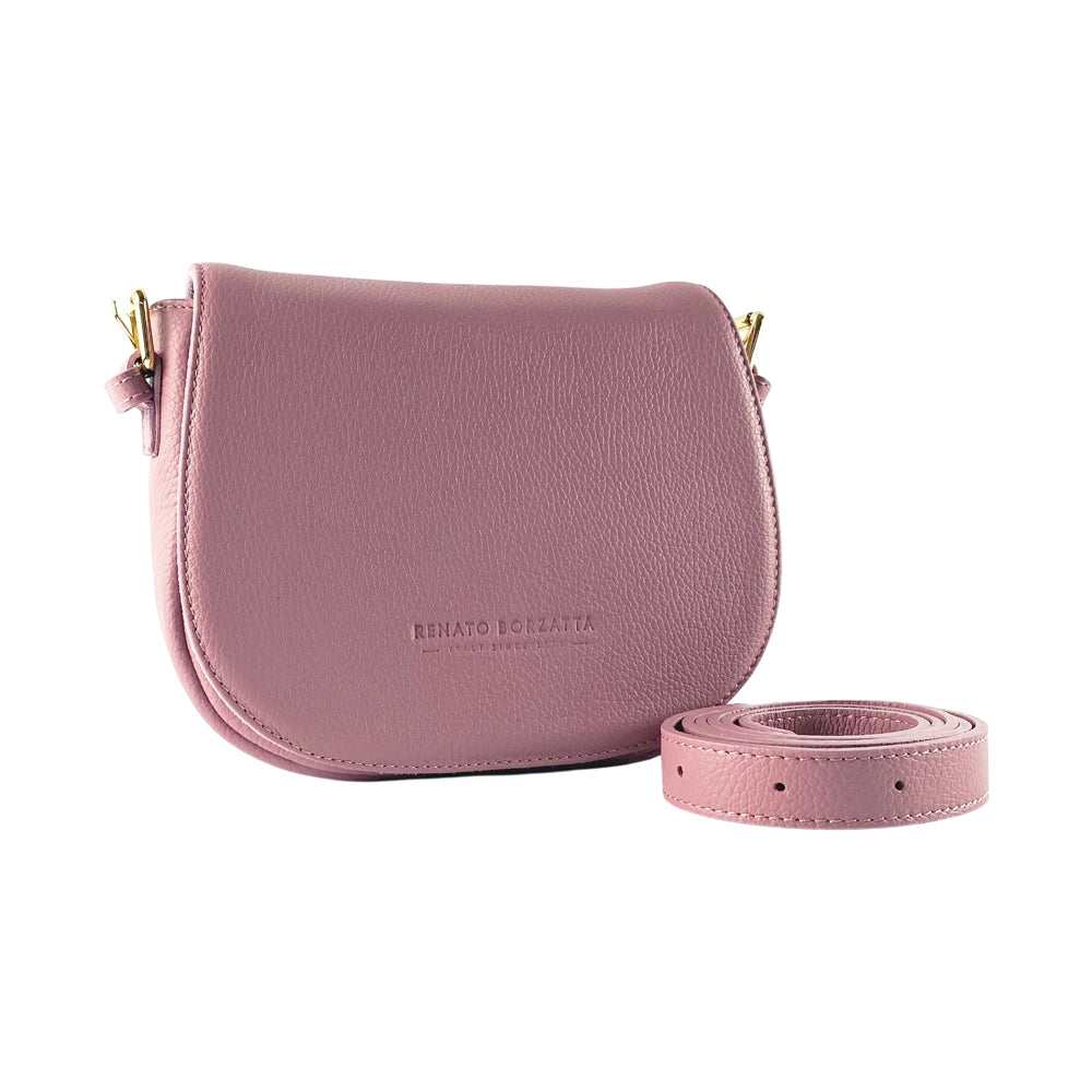 RB1002AZ | Serena_Italian_Leather_Shoulder_Bag_Antique_Pink_0- Dimensioni: cm 26 x 20 x 10-0