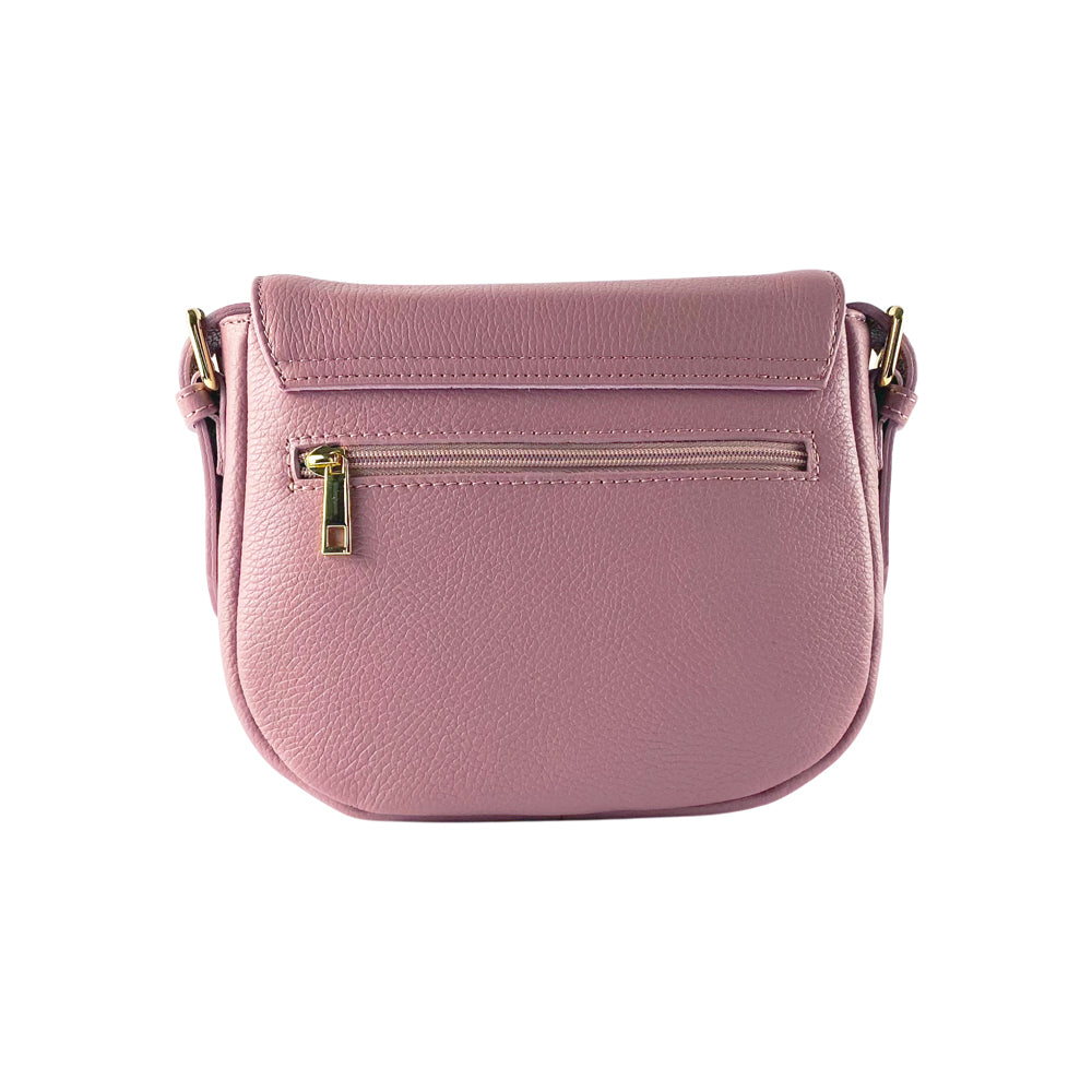 RB1002AZ | Serena_Italian_Leather_Shoulder_Bag_Antique_Pink_1- Dimensioni: cm 26 x 20 x 10-1
