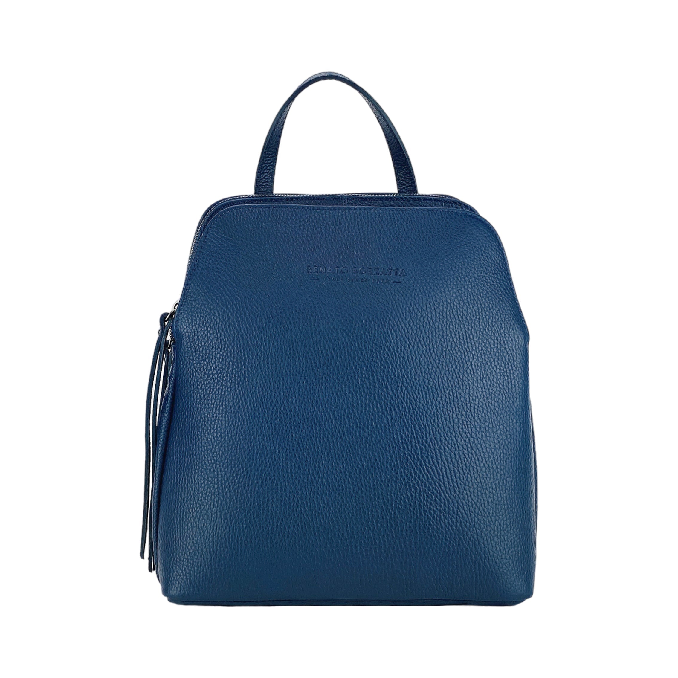 RB1018D | Siena Eleganza – The timeless Leather Backpack Blue- Colore Blu - Dimensioni: cm 26 x 30 x 14,5-2