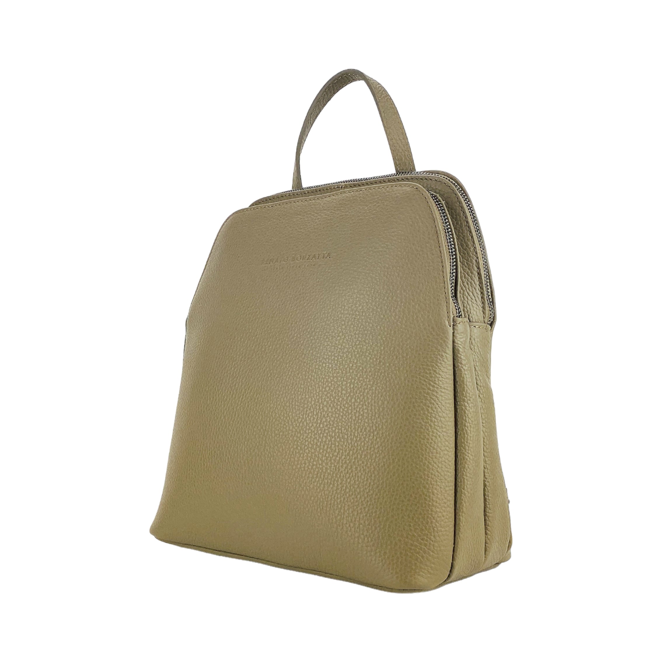 RB1018AQ | Siena Eleganza – The timeless Leather Backpack Taupe - Colore Taupe - Dimensioni: cm 26 x 30 x 14,5-1