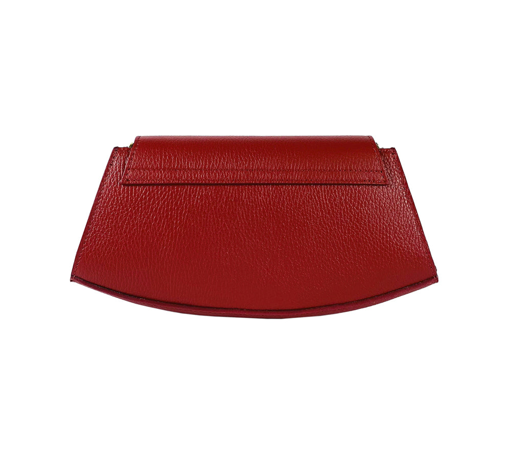 RB1009V | Solea – Italian Leather Shoulder Bag – Red - Colore Rosso - Dimensioni: cm 30 x 16 x 7-1