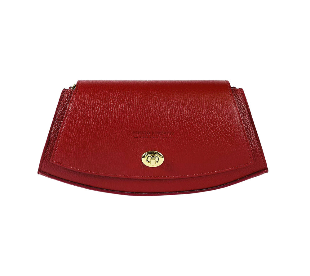 RB1009V | Solea – Italian Leather Shoulder Bag – Red- Colore Rosso - Dimensioni: cm 30 x 16 x 7-2