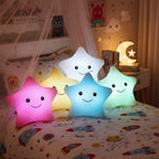 Star Plush Pillow – LED Light-Up Cushion