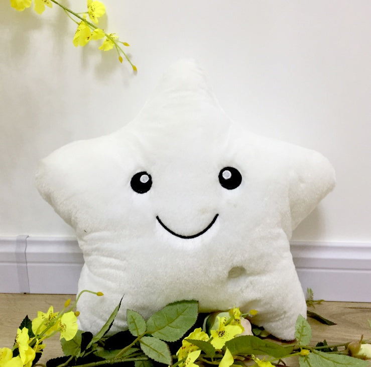 Star Plush Pillow – LED Light-Up Cushion