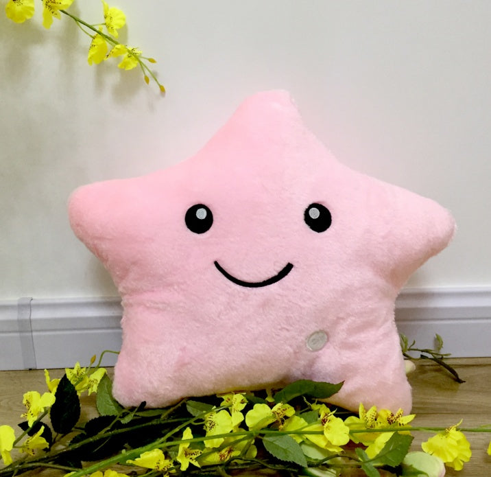 Star Plush Pillow – LED Light-Up Cushion
