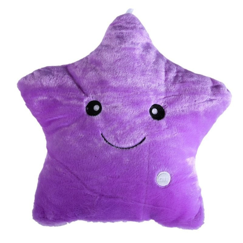 Star Plush Pillow – LED Light-Up Cushion