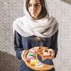 Gold Eid Mubarak Wooden Dessert Tray-2