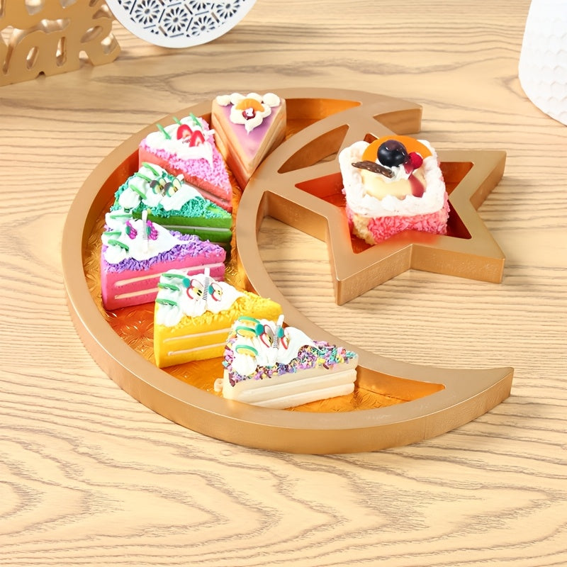 Gold Eid Mubarak Wooden Dessert Tray-4