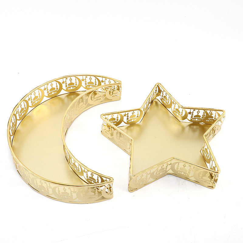 2pcs Ramadan Iron Serving Trays Set for Desserts-0