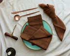 Indie Brown Muslin Cotton Table Napkin Set of 4-2