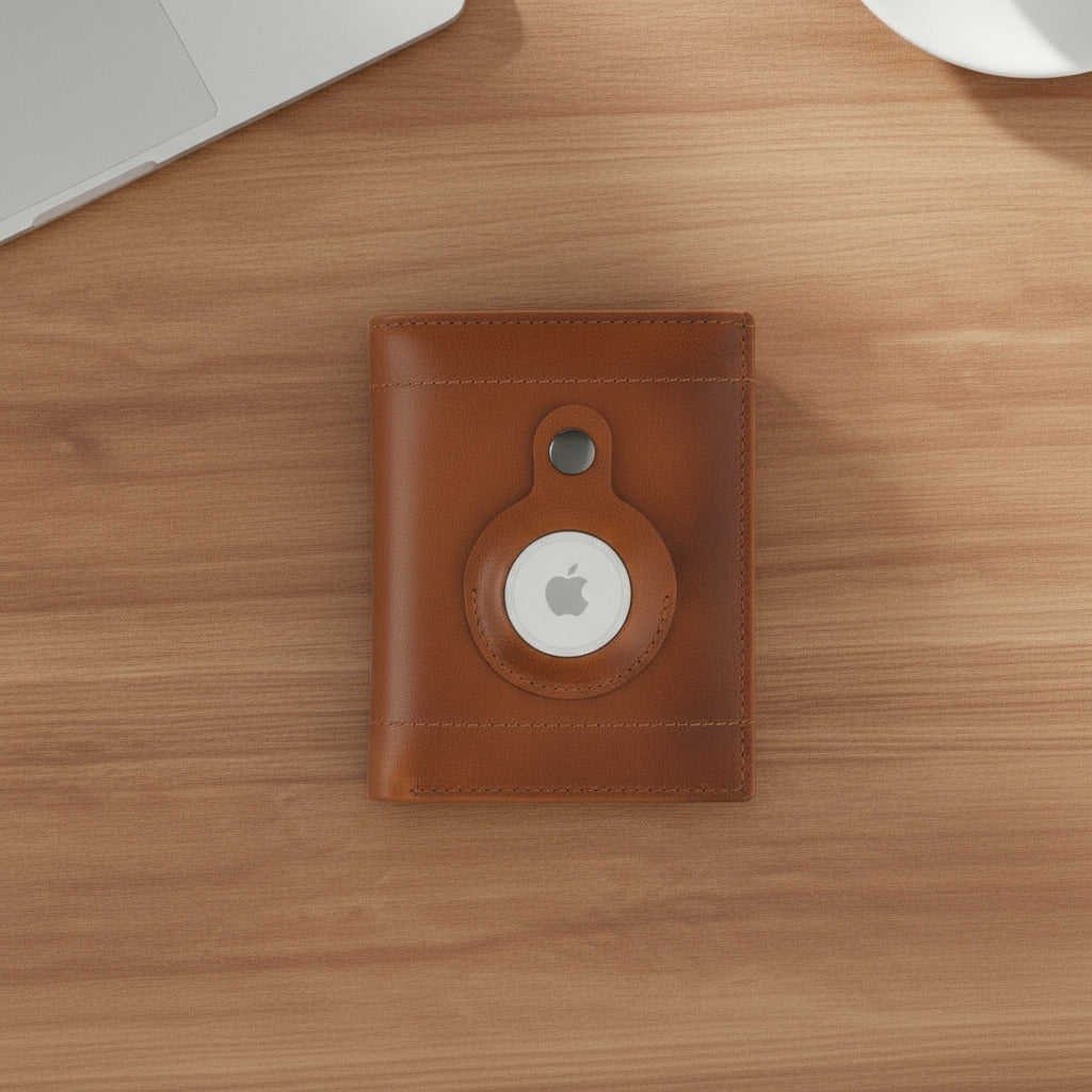 Toronata Apple AirTag Slot Leather Wallet, Handcrafted, Unisex-0
