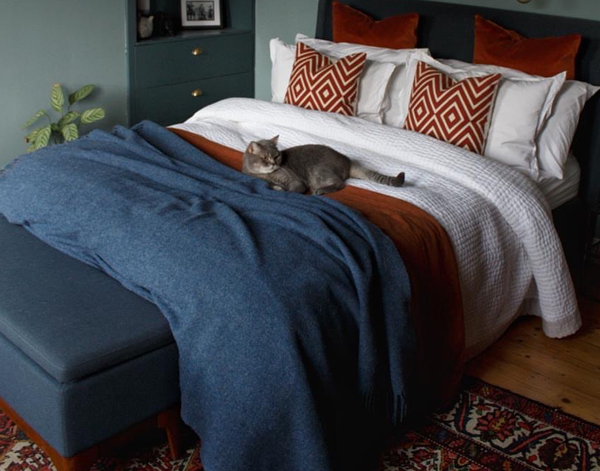 Brighton Pure Wool Throw - Navy