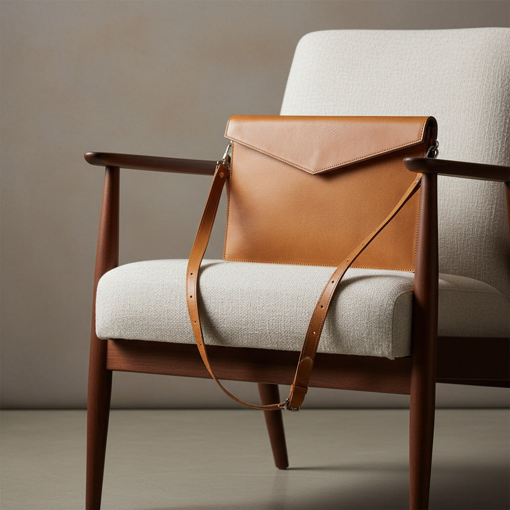 Leather MacBook Bag with Adjustable Strap-0