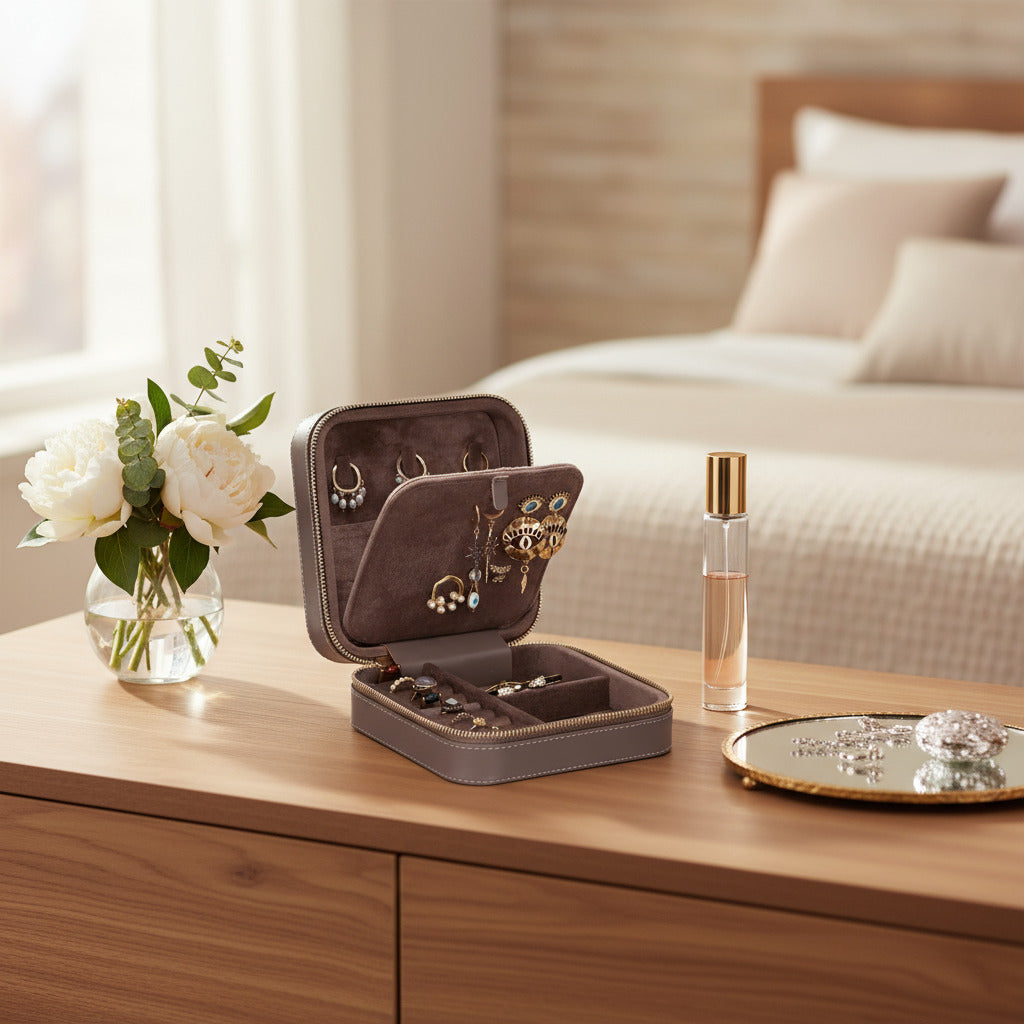 Velora Leather Jewelry Case – Handcrafted Elegance & Travel-Ready Design-0