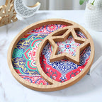 Wooden Dessert Tray with Star & Moon-1