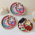 Wooden Dessert Tray with Star & Moon-2