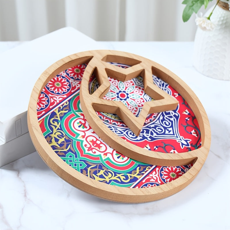 Wooden Dessert Tray with Star & Moon-4
