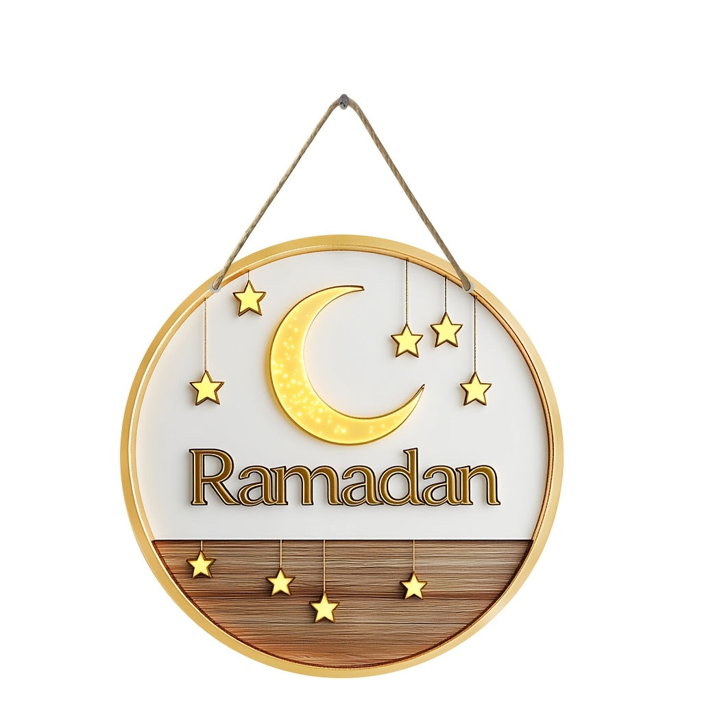 Wreath Sign Islam Gift Decor Ramadan Wooden-0